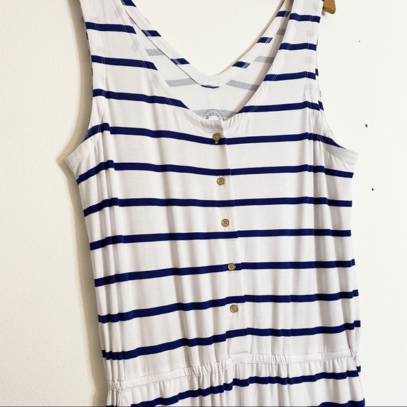 Mott 50 UPF 50+ Navy And White Striped Beach Jumpsuit - Picture 2 of 6